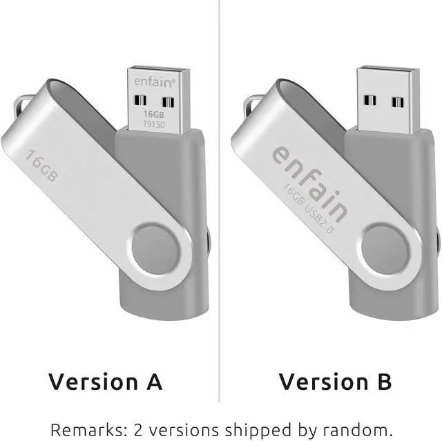 Alt view image 5 of 5 - Enfain 16GB Gray Flash Drive USB 2.0 Bulk Thumb Drive Low Profile Jump Drives 10 Pack for Professional Data Distributing and Sharing in Work