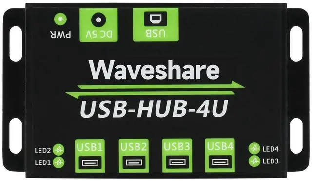 Main image of Waveshare Industrial Grade USB HUB Extending 4X USB 2.0 Ports Suitable for Industrial/Office Environments with Higher Level Device Requirements
