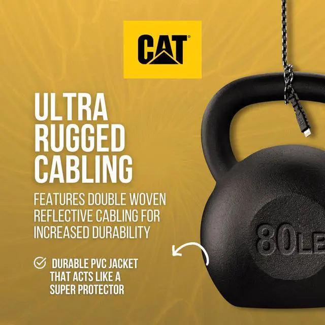 Alt view image 2 of 5 - CAT Braided USB C Cable 10 Ft - USB C to Fast Charging Type C Charger Cord Extra Long USBC Cable Charge and Sync Lightning Cable
