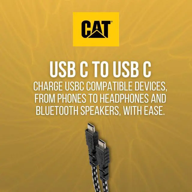 Alt view image 5 of 5 - CAT Braided USB C Cable 10 Ft - USB C to Fast Charging Type C Charger Cord Extra Long USBC Cable Charge and Sync Lightning Cable