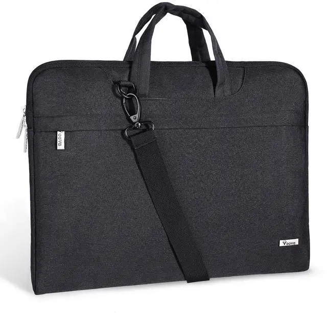 Main image of Voova Laptop Bag 17 17.3 Inch Waterproof Laptop Sleeve Case with Shoulder Straps & Handle, Computer Case Cover Slim Briefcase Compatible with 17-18 Hp Dell Asus Acer, Black