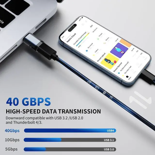 Alt view image 5 of 5 - 3C'S 240W USB C Magnetic Adapter,2Pack Straight Magnetic USB C Adapters with 4 Connectors,24Pin Fast Charge 40Gbps 8K 60Hz for Thunderbolt 3/4,MacBook Pro/Air/,PS5 PSVR2 and More Type C Devices