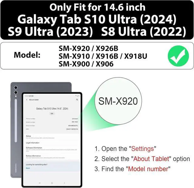 Alt view image 2 of 5 - ALILANG Case for Samsung Galaxy Tab S10 Ultra 2024/ S9 Ultra 2023/ S8 Ultra 2022 14.6 Inch, Shockproof Folding Stand Cover for Galaxy Tab S10 Ultra/ S9 Ultra/ S8 Ultra Case-Fluorescence