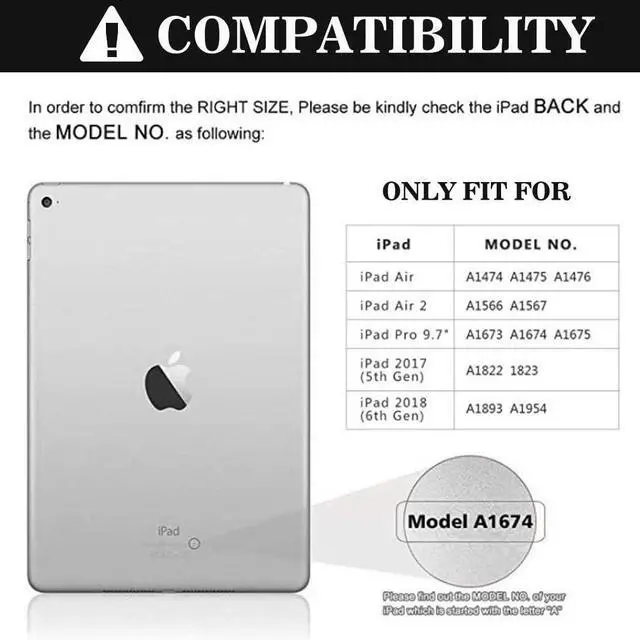 Alt view image 2 of 5 - aMZCaSE for iPad Pro 9.7 Inch Case with Keyboard for iPad 6th Generation(2018),for iPad 5th Generation(2017),for iPad Air 2/Air 1 Case with Keyboard,Wireless Detachable Bluetooth Keyboard,Black