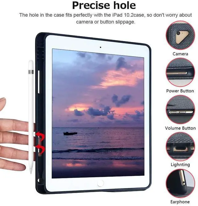 Alt view image 4 of 5 - aMZCaSE for iPad Pro 9.7 Inch Case with Keyboard for iPad 6th Generation(2018),for iPad 5th Generation(2017),for iPad Air 2/Air 1 Case with Keyboard,Wireless Detachable Bluetooth Keyboard,Black