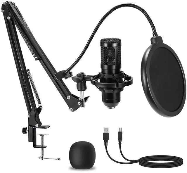 Main image of AMOOX Condenser Microphone,Professional USB Microphone Plug & Play PC Computer Microphone Condenser Cardioid Mic Kit with Adjustable Boom Arm Stand Shock Mount,for Podcast,Streaming,YouTubeTiktok