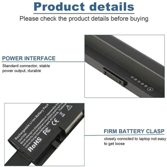 Alt view image 3 of 5 - TREE.NB New 9 Cell 7800mAh Laptop Battery for Dell Studio 1735 1736 1737 KM973 RM791 US