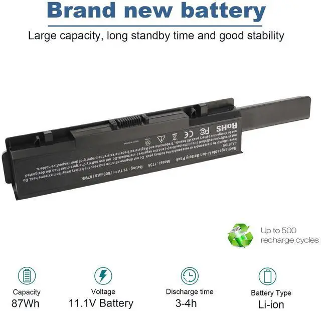 Alt view image 5 of 5 - TREE.NB New 9 Cell 7800mAh Laptop Battery for Dell Studio 1735 1736 1737 KM973 RM791 US