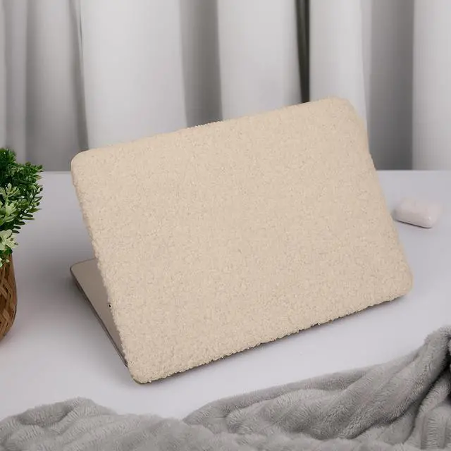 Alt view image 2 of 5 - ADARA STYLE Compatible with MacBook Pro 13 inch Case 2016-2022, A2338 M1 M2/A2289/A2251/A2159/A1989/A1706 with Touch Bar & Touch ID, Plush Sherpa Hard Shell Case, Ivory