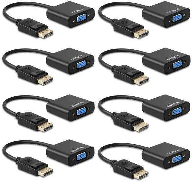 Main image of Ankey Display Port to VGA Adapter,8 Pack Gold-Plated DisplayPort DP to VGA Converter (Male to Female) for Computer, Desktop, Laptop, PC, Monitor, Projector, HDTV