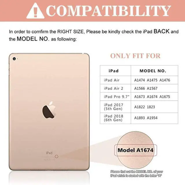 Alt view image 2 of 5 - aMZCaSE for iPad Pro 9.7 Inch Case with Keyboard for iPad 6th Generation(2018),5th Generation(2017),for iPad Air 2/Air 1 Case with Keyboard with Wireless Detachable Bluetooth Keyboard,Champagne
