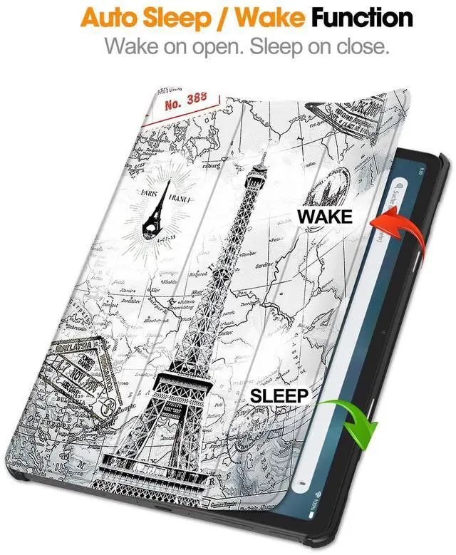 Alt view image 2 of 5 - Artyond Case for New Kindle Fire Max 11" 2023, Slim Lightweight Trifold Stand Cover with Auto Sleep/Wake Smart Full Protective Case for New  Kindle Fire Max 11 2023 Release, Eiffel Tower