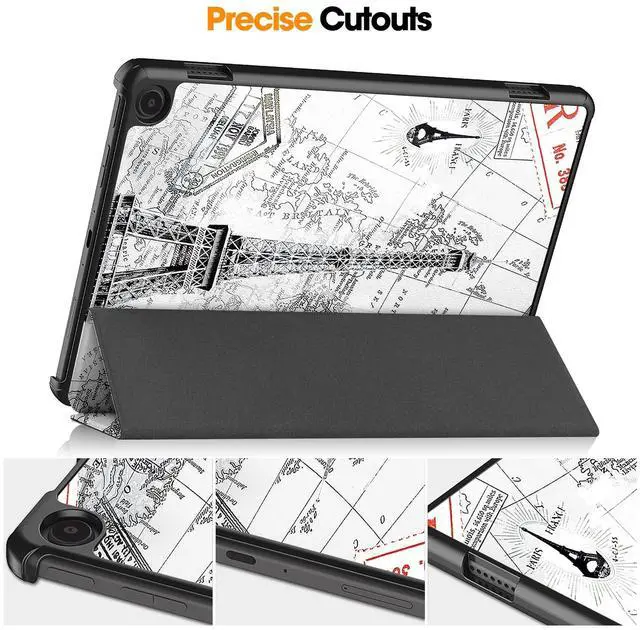 Alt view image 4 of 5 - Artyond Case for New Kindle Fire Max 11" 2023, Slim Lightweight Trifold Stand Cover with Auto Sleep/Wake Smart Full Protective Case for New  Kindle Fire Max 11 2023 Release, Eiffel Tower