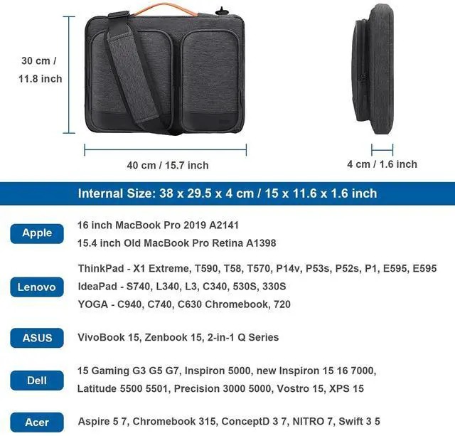 Alt view image 2 of 5 - Alfheim 15.6-16 inch Laptop Case Sleeve Waterproof Shock-Resistant Lightweight 360deg Protective Notebook Compatible with MacBook 16'' M3 M2 M1 Pro/Max