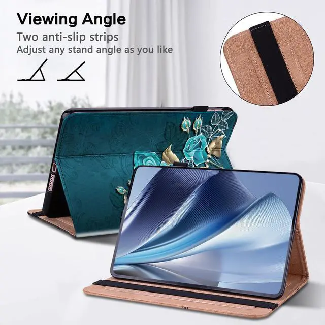 Alt view image 4 of 5 - ALILANG Case for 6" Kindle Paperwhite (10th Generation-2018, 5th/6th/7th Generation-2012/2013/2015/2016) with Stylus, Folding Stand Cover for Kindle Paperwhite 10th Generation Case-Blue Rose