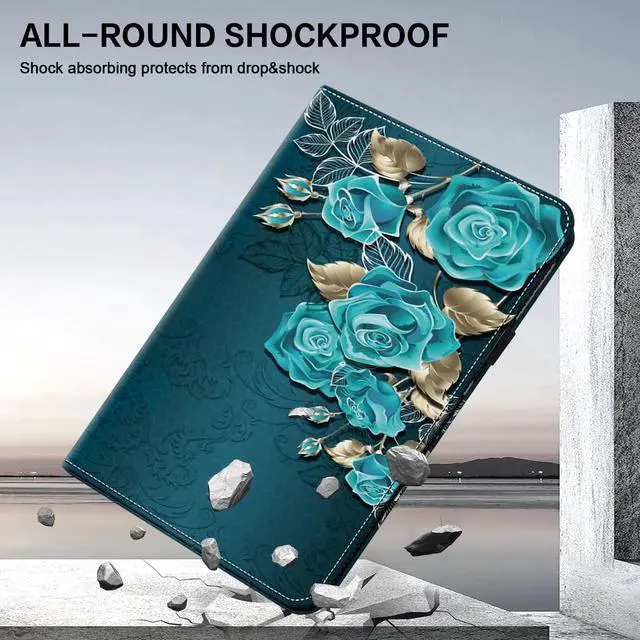 Alt view image 5 of 5 - ALILANG Case for 6" Kindle Paperwhite (10th Generation-2018, 5th/6th/7th Generation-2012/2013/2015/2016) with Stylus, Folding Stand Cover for Kindle Paperwhite 10th Generation Case-Blue Rose