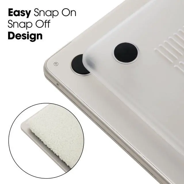 Alt view image 3 of 5 - ADARA STYLE Compatible with New 2022 MacBook Air 13.6 inch Case with Touch ID, Model A2681 M2 Chip, Plush Sherpa Fluffy Hard Shell Case, Ivory