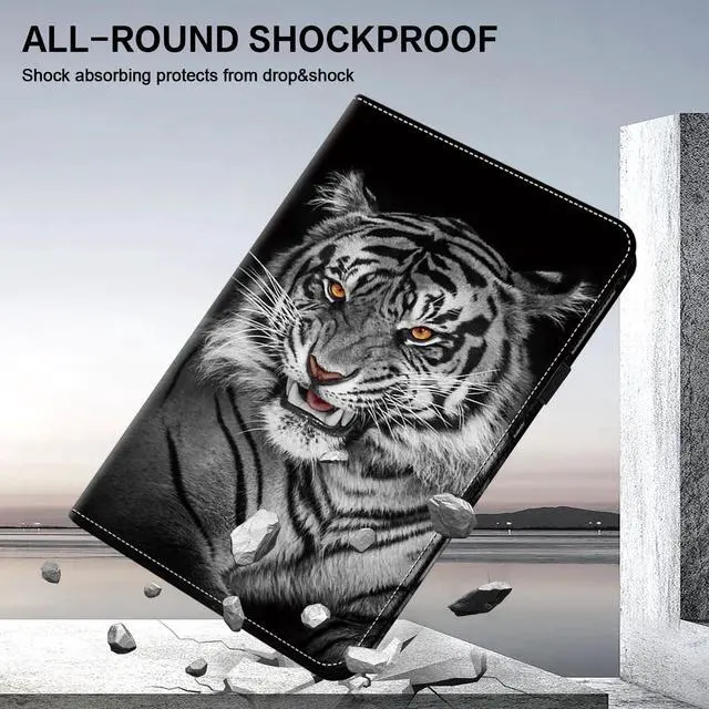 Alt view image 5 of 5 - ALILANG Case for Kindle Fire HD 10 & 10 Plus Tablet (13th/11th Generation, 2023/2021 Release) 10.1", Shockproof Folding Stand Cover for  Fire Hd 10 Tablet Case-Black Tiger
