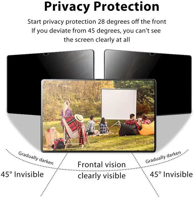 Alt view image 2 of 5 - Anbzsign [2 Pack for Samsung Galaxy Tab S10 Plus/Tab S9 Plus/Tab S9 FE+ (2023) / Tab S8 Plus / S7 Plus/ S7 FE 5G Privacy Screen Protector, Anti-Spy 9H Hardness Flexble Screen Protector.
