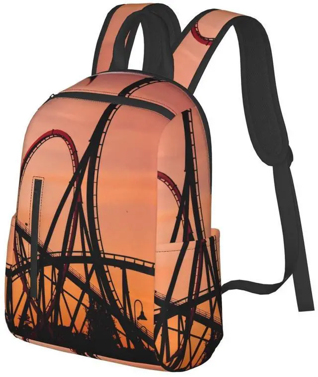 Alt view image 2 of 5 - bassyil Roller Coaster Backpack Bookbag Laptop Backpacks Multipurpose Daypack For Boys Girls School Men Women Picnic Travel Hiking
