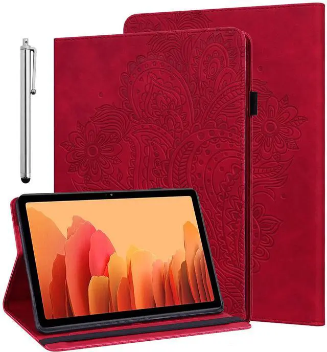 Main image of ALILANG Case for Kindle Fire HD 8 & Fire HD 8 Plus Tablet (12th Generation/10th Generation, 2024/2022/2020 Release) 8" with Stylus, PU Leather Stand Flip Cover for Fire HD 8 Tablet Case-Red
