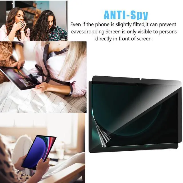 Alt view image 4 of 5 - Anbzsign [2 Pack for Samsung Galaxy Tab S9 FE (10.9-inch) Privacy Screen Protector, Anti-Spy 9H Hardness Flexble Screen Protector Case Friendly