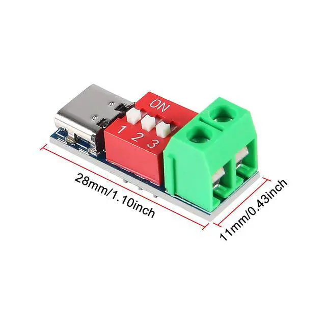 Alt view image 4 of 5 - AITRIP 10PCS USB-C PD Trigger Board Module PD/QC Decoy Board Fast Charge USB Type-c to 5V9V12V20V High Speed Charger Power Delivery Boost Module with Screw Terminal