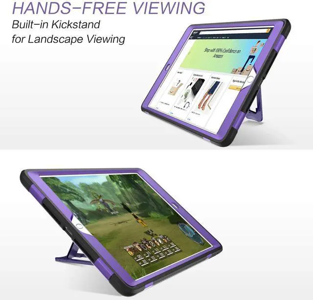 Alt view image 4 of 5 - BENTOBEN for iPad 9th Generation Case with Kickstand, iPad 8th / 7th Generation Case Glitter Sparkly 3 Layers Shockproof Full Body Protective Girls Tablet Cover for iPad 10.2" 2021/2020/2019,Purple