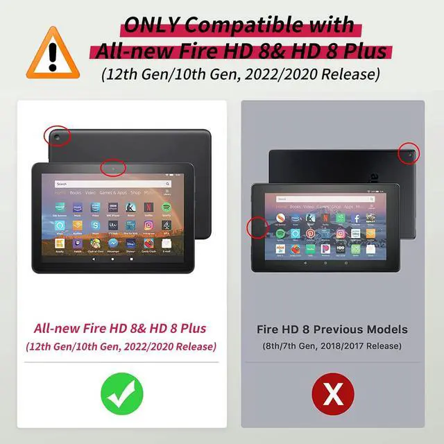 Alt view image 2 of 5 - BFSEROBJ Case for Kindle Fire HD 8 & Fire HD 8 Plus Tablet 10th/12th/14th Generation 2020/2022/2024 Lightweight Smart Case Adjustable Stand Protective Cover with Auto Wake/Sleep - Forests