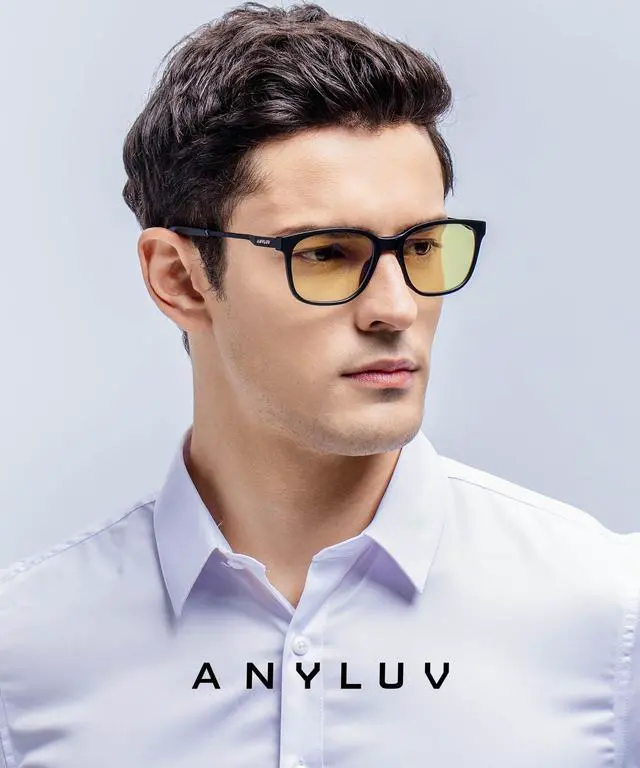 Alt view image 2 of 5 - ANYLUV Blue Light Glasses for Men, Computer Gaming Glasses men, Stylish Anti Eyestrain Blue Light Blocking Glasses Men