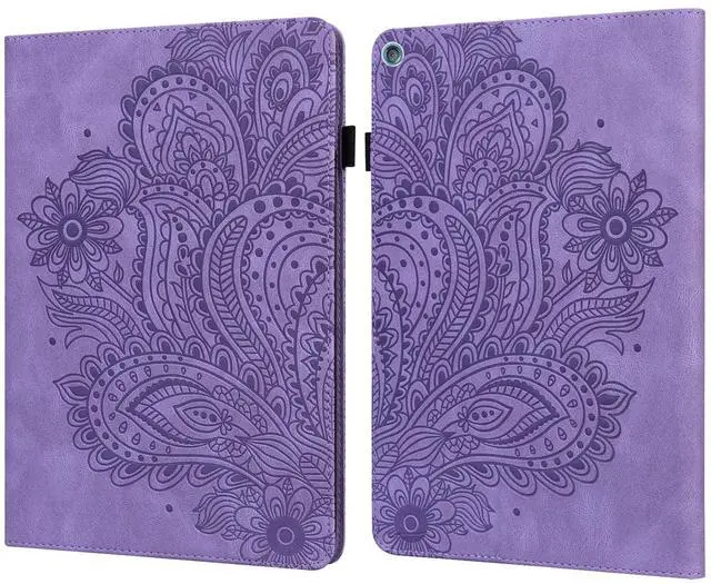 Alt view image 2 of 4 - ALILANG Case for Kindle Fire HD 10 (9th Gen 2019/7th Gen 2017/5th Generation 2015) 10.1", Multiple Viewing Angles PU Leather Flip Stand Cover for Amazon Fire HD 10 Case -Purple