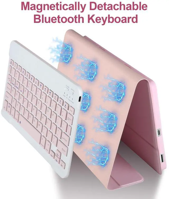 Alt view image 5 of 5 - Keyboard Case for Samsung Galaxy S6 Lite 10.4" 2022/2020,Case with Keyboard for Samsung S6 lite with S Pen Holder,Detachable Wireless Bluetooth Keyboard for Galaxy S6 Lite 10.4" Auto Wake/Sleep,Pink