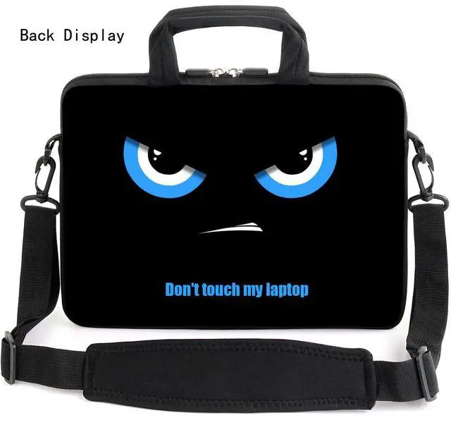 Alt view image 5 of 5 - ARIYIDA 17" Shoulder Bag Adjustable shoulder strap Laptop sleeve Carrying case with mouse and power adapter storage bag (Blue Eyes-1)