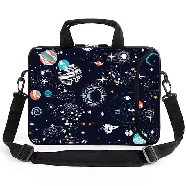 Main image of AMARY 15.4" 15.6" laptop sleeve adjustable shoulder strap with handle accessory pocket for men women (Galaxy-1)