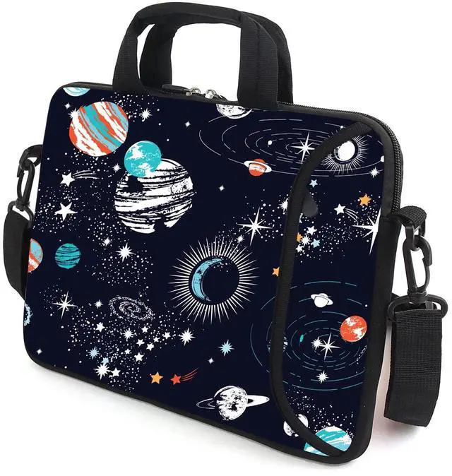 Alt view image 2 of 5 - AMARY 15.4" 15.6" laptop sleeve adjustable shoulder strap with handle accessory pocket for men women (Galaxy-1)