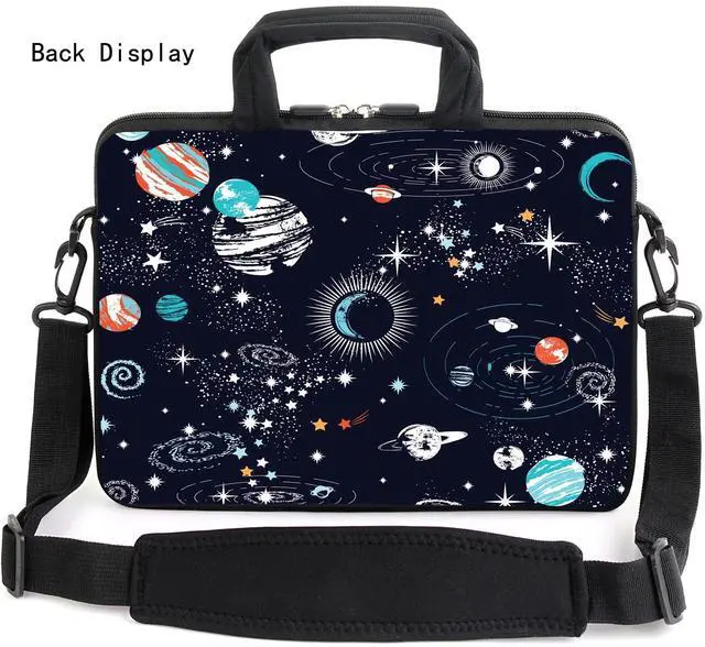 Alt view image 3 of 5 - AMARY 15.4" 15.6" laptop sleeve adjustable shoulder strap with handle accessory pocket for men women (Galaxy-1)