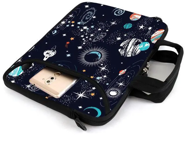 Alt view image 5 of 5 - AMARY 15.4" 15.6" laptop sleeve adjustable shoulder strap with handle accessory pocket for men women (Galaxy-1)