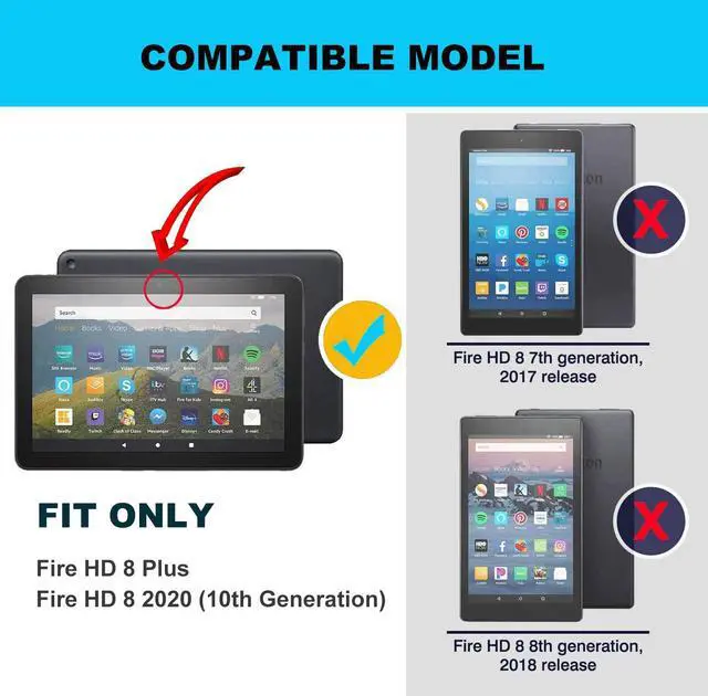 Alt view image 2 of 5 - for Fire HD 8 Tablet Case (12th /10th Generation, 2024/2022/2020 Release) 8",PU Leather Multi-Angle Slim Folding Stand Smart Cover for Amazon Kindle Fire Hd 8 Plus-Beautiful Beach Seashells