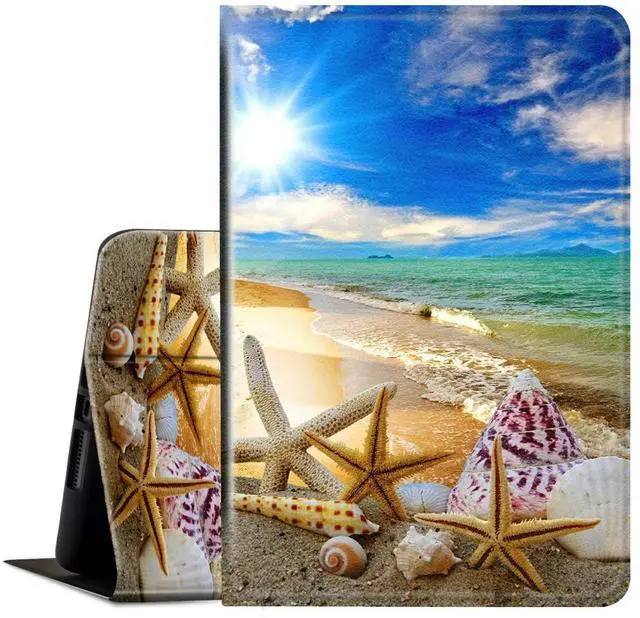 Main image of for Fire HD 8 Tablet Case (12th /10th Generation, 2024/2022/2020 Release) 8",PU Leather Multi-Angle Slim Folding Stand Smart Cover for Amazon Kindle Fire Hd 8 Plus-Beautiful Beach Seashells