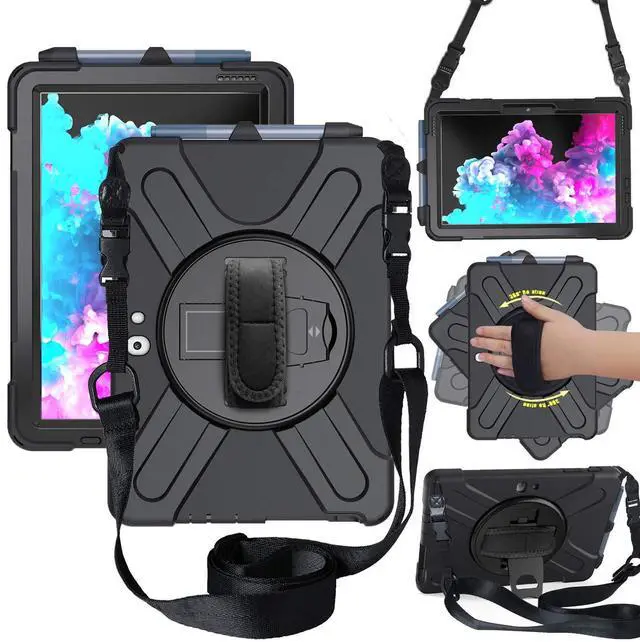 Main image of Case for Microsoft Surface Go 4 (2023) 10.5 Inch/Surface Go 3 / Surface Go 2 / Surface Go (2018), Heavy Duty Protective Case, Not Compatible with Type Cover Keyboard, Black