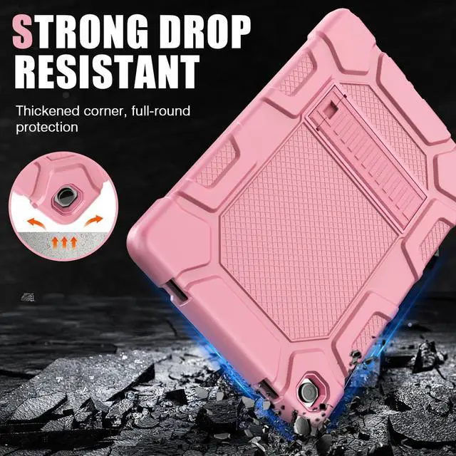 Alt view image 4 of 5 - Azzsy Case for Samsung Galaxy Tab A9+/A9 Plus 11 2024 Model (SM-X210/X216/X218), Heavy Duty Shockproof Rugged High Impact Protective Case, Rose Gold