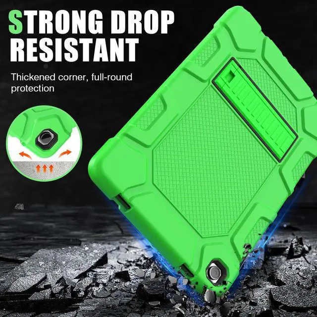 Alt view image 4 of 5 - Azzsy Case for Samsung Galaxy Tab A9+/A9 Plus 11 2024 Model (SM-X210/X216/X218), Heavy Duty Shockproof Rugged High Impact Protective Case, Green