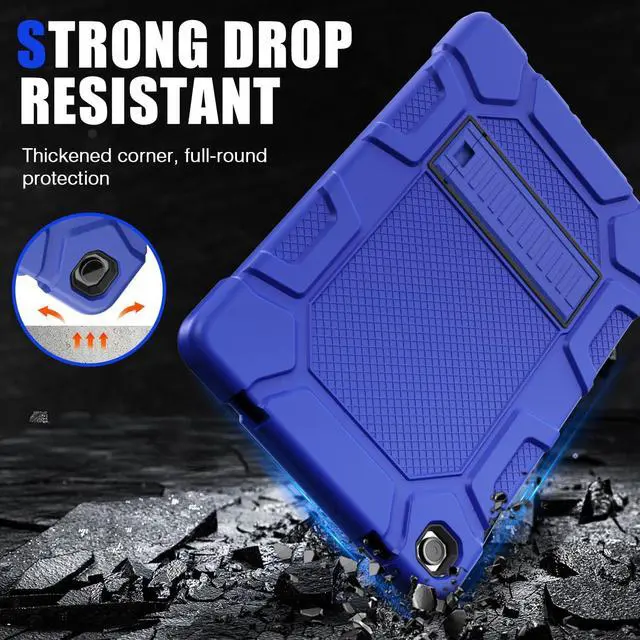 Alt view image 4 of 5 - Azzsy Case for Samsung Galaxy Tab A9+/A9 Plus 11" 2024 Model (SM-X210/X216/X218), Heavy Duty Shockproof Rugged High Impact Protective Case, Blue