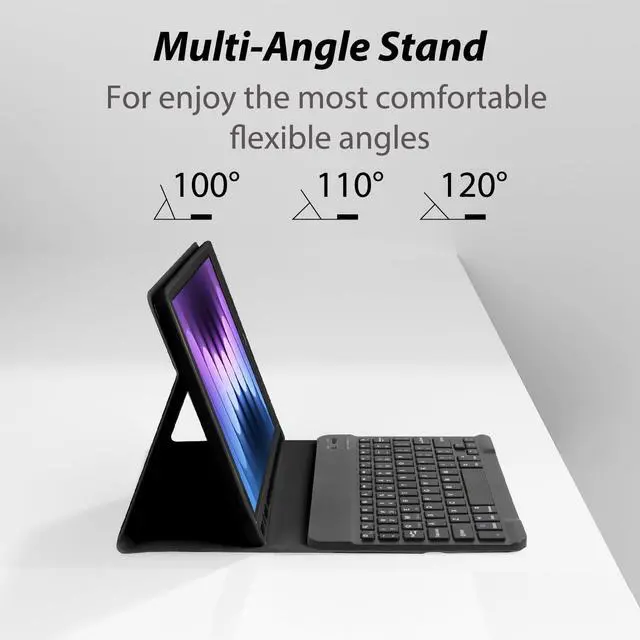 Alt view image 3 of 5 - Keyboard Case for iPad 10.2" 9th 8th 7th Generation, Built-in Pencil Holder - Detachable Bluetooth Keyboard with Pencil Holder for iPad Pro 10.5" / iPad Air 3rd Gen-Black