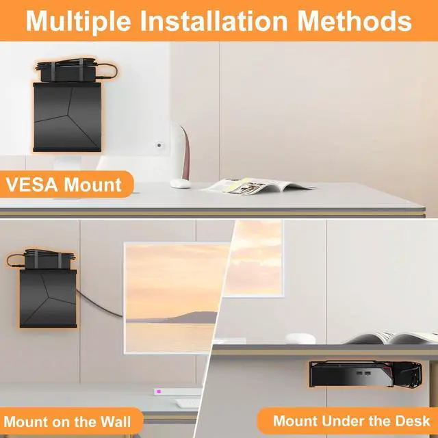 Alt view image 3 of 5 - Mount for Alienware Alpha R2 VESA Wall and Under Desk Mount for Alienware Alpha R2 Mini PC Mounting Bracket for Alienware Alpha R2 Gaming PC Metal Mini PC Mount for Alienware Alpha with Screws