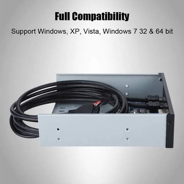 Alt view image 3 of 5 - ASHATA 5.25" Front Panel,4 USB Port Optical Drive Front Panel,Multifunction 5.25 Inch 19 Pin/9Pin to USB 3.0 USB 2.0 4 Port Metal Optical Drive Bay for 7 32