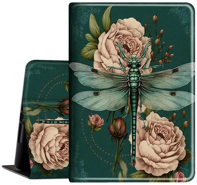 Main image of Case for  Fire Max 11 Tablet (13th Generation, 2023 Release), Slim PU Leather Cover with Auto Sleep Wake Feature Folio Case for Fire 11 Max Tablet, Dragonfly Flower