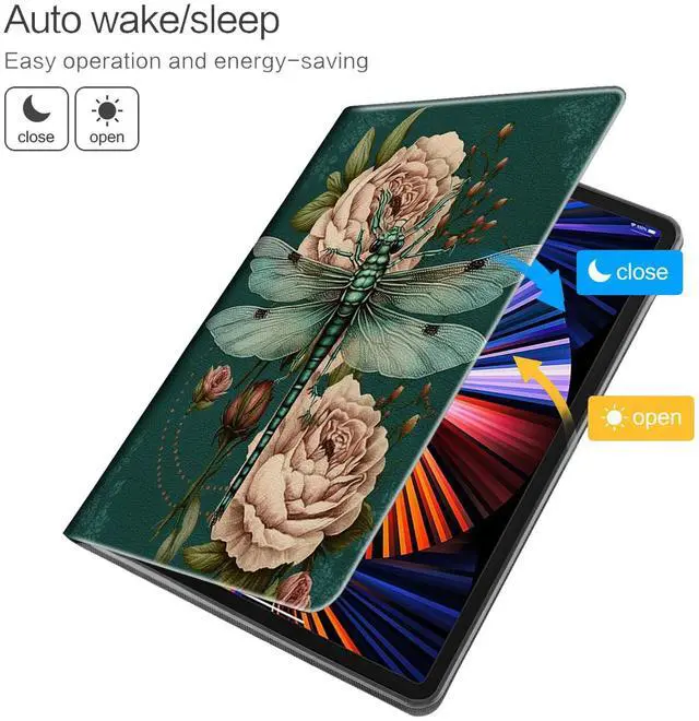 Alt view image 2 of 5 - Case for  Fire Max 11 Tablet (13th Generation, 2023 Release), Slim PU Leather Cover with Auto Sleep Wake Feature Folio Case for Fire 11 Max Tablet, Dragonfly Flower