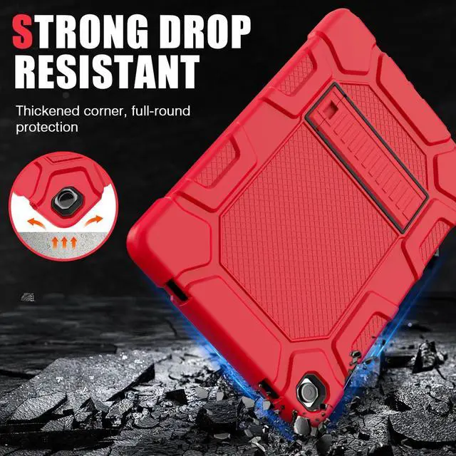 Alt view image 4 of 5 - Azzsy Case for Samsung Galaxy Tab A9+/A9 Plus 11 2024 Model (SM-X210/X216/X218), Heavy Duty Shockproof Rugged High Impact Protective Case, Red