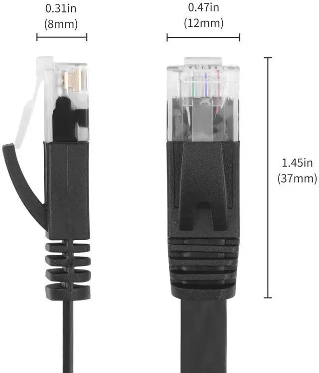 Alt view image 4 of 5 - REXUS 2-Pack Retractable Cat 6 Flat Ethernet Network Cable 6.6 FT, 10 Gigabit High Speed LAN Wires Internet Patch Cable with RJ45 Connector for Xbox,PS4,Router, Modem,Switch(C6R20x2)